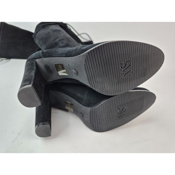 Stuart Weitzman Women's Black Highland Heel Suede Over The Knee Boots Size 9 B - Picture 6 of 7